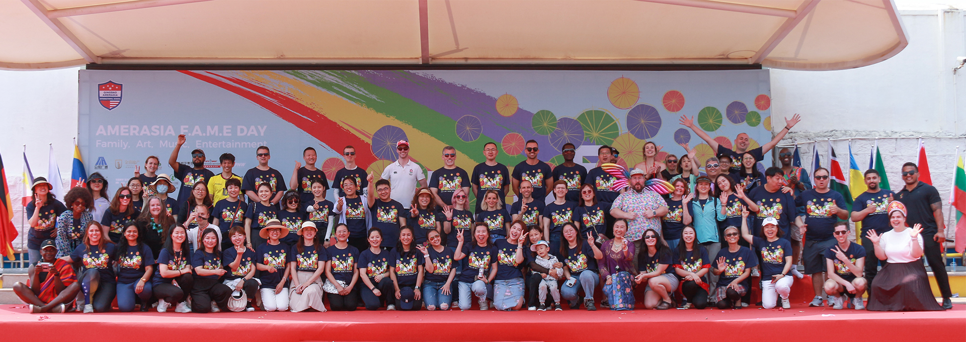 Colorful and diverse community picture of all staff and students.